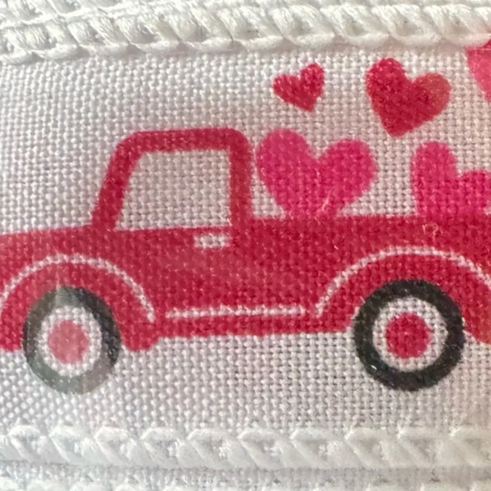 White and Red‎ Heart Ribbon for Crafts